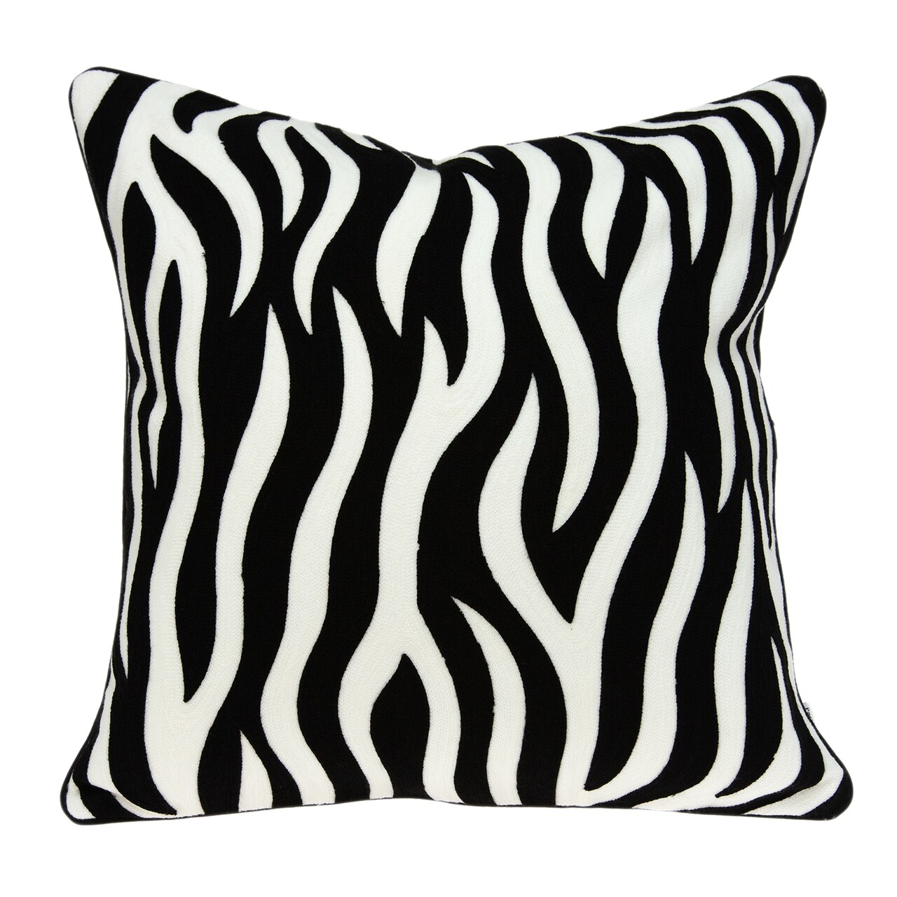 Nassau Collection 20" Black and White Zebra Print Throw Pillow